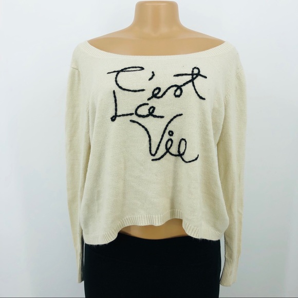 C'est La Vie Wide Neck Sweater - Picture 2 of 7